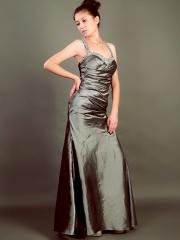 Shoulder Strap Stain Floor-Length Homecoming Dress