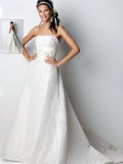 Silk Taffeta Strapless A-Line Wedding Dress