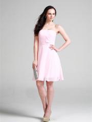 Simple A-line Knee-length Strapless Homecoming Dress
