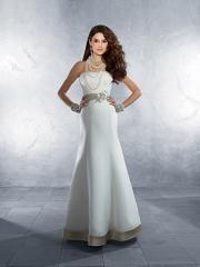 Simple Designer Column Gown of Bow and Flower