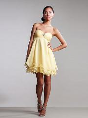 Simple and Graceful Homecoming Dress with Classic Ruffled A-line Short Skirt