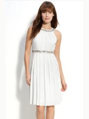 Sleeveless Stain Prom Dress with Embroidered