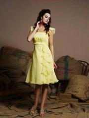 Sleeveless Tiered Knee-Length Prom Dress