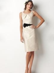 Sleeveless Tiered Knee-Length Prom Dress with Belt