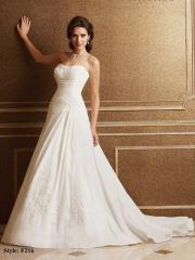 Slender A-Line Taffeta Bridal Gown with Strapless Neckline and Chapel Train