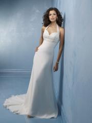 Slimming Chiffon Sweetheart Halter Gown with Beadwork