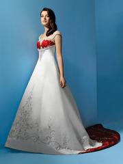 So Hot Sell A-Line Silhouette with Embroidery Embellishment Wedding Dress