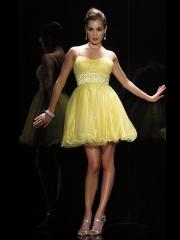 Sparkle Tulle Fabric Spaghetti Straps Empire Waist Beading Accented Prom Dresses