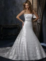 Special Organza Strapless A-Line Wedding Dress