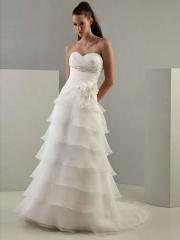Special Strapless Sweetheart Organza A-Line Wedding Dress