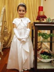 Stain Flower Girl Dress with Short Shawl