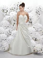 Standout Sweetheart Ruffled Bodice A-Line Gown of Modern Style