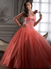 Strapless Floor Length Skin Pink Taffeta and Tulle Ball Gown Quinceanera Dress for Sale