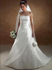 Strapless Neckline with A-Line Silhouette Elegant Wedding Dress