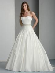 Strapless Satin Wedding Dress with Sweetheart Neckline And Beaded Dress