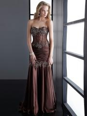 Strapless Sweetheart Neckline Dropped Waist Sequined Trim Full Length Celebrity Dresses