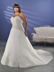 Strapless Taffeta A-Line Plus Size Wedding Dress