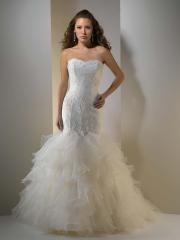 Stunning Mermaid Tulle Strapless Mermaid Wedding Dress