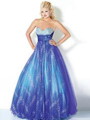 Stunning Strapless Floor Length Ball Gown Floral Tulle Underlay Quinceanera Gown