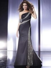 Sumptuous Asymmetrical Neckline Sequined Inlay Full Length Celebrity Dresses