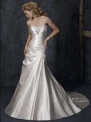 Sumptuous Strapless Satin Gown of Trumpet Style
