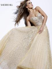 Sumptuous Sweetheart Floor Length Champagne Sequined and Tulle Sheath Style Celebrity Gown