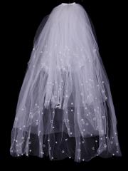 Sweetheart Multi-layered Tulle Veil with Pearls and Beadings