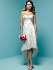 Sweetheart Neckline With Short Tea Length A-Line Wedding Dress