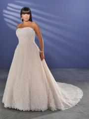 Sweetheart Satin Tulle Plus Size A-Line Wedding Dress