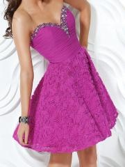 Sweetheart Short A-Line Lilac Chiffon Diamantes Embellished Wedding Guest Dresses