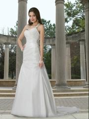 Taffeta Fit And Flare Gown with A Sweetheart Neckline Zipper Back Wedding Dresses