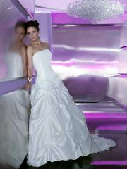 Taffeta Gown With Strapless Neckline Accented With Beaded Trim and Corset Back Wedding Dress