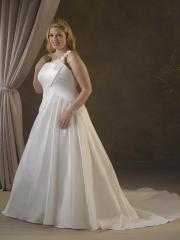 Taffeta One Shoulder A-Line Plus Size Wedding Dress