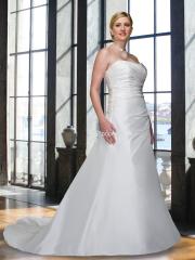 Taffeta Strapless Sweetheart Gown with Side Gathered Waistline Wedding Dresses