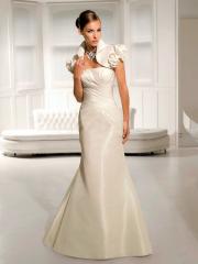 Taffeta Trumpet Nuptial Gown with Fishtail Train