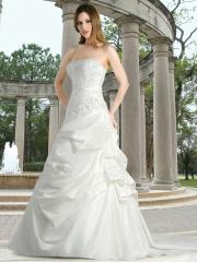 Taffeta a-Line Gown with A Strapless Neckline With Beaded Embroidery Wedding Dress