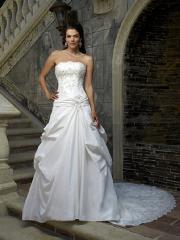 Tempting Strapless Satin Lace Bridal Gown