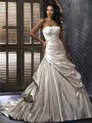 Timeless A-Line Satin Strapless Wedding Dress