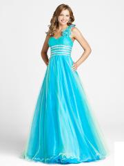 Timeless Floor-length Sweetheart One-shoulder Dress with Crystals
