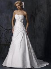 Top-Seller Sweetheart A-Line Taffeta Gown with Hand-Made Flowers
