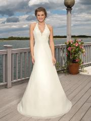 Trumpet Chiffon Halter Bridal Dress for Beach Wedding