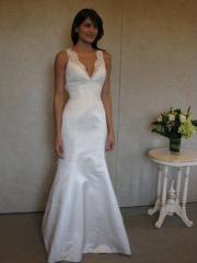 Trumpet White Laced Wedding Gown of Floor Length