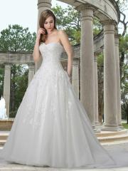Tulle Ball Gown Has A Sweetheart Strapless Neckline Venice Lace And Three-Dimensional Flowers Wedding Dresses