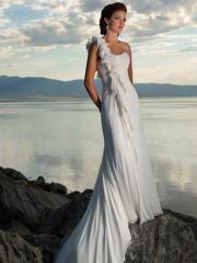 Unique Sheath One Shoulder Wedding Dress with Slim Skirt