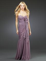 Unique Sweetheart Neck Sheath Style Floor Length Lavender Light Chiffon Bridesmaid Gown