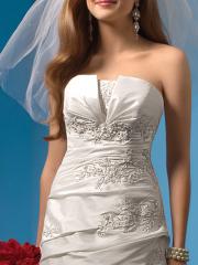 Unrivalled Charming Strapless Embroidered Gown of Chapel Train
