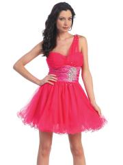 Vintage A-line Style One-shoulder Sweetheart Neckline with Sequined Accented Homecoming Dresses