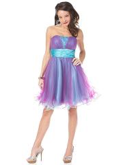 Vintage Strapless A-line Style with Satin Band and Swing Short Length Homecoming Dresses