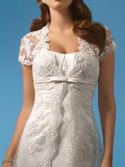 Volatile Laced Gown of Cute Bow and Short Sleeves