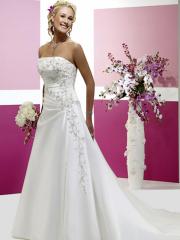 White A-Line With Embroidery All Over Wedding Dress